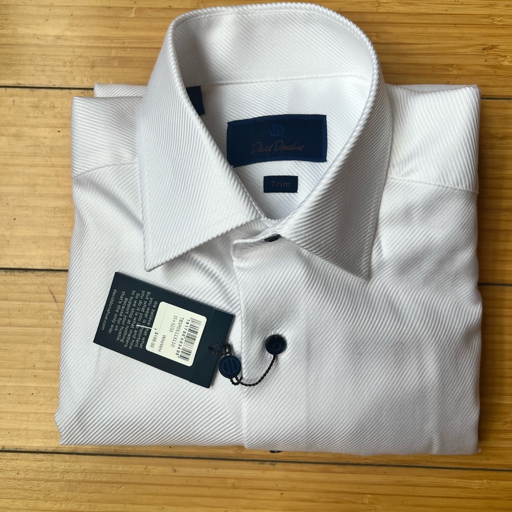NWT David Donahue Trim Dress Shirt 15 32/33